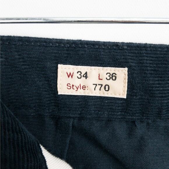 J.Crew Corduroy 5-Pocket Pants Men’s 34x36 Dark Navy Straight Soft Taper Fit 770 - Picture 6 of 13